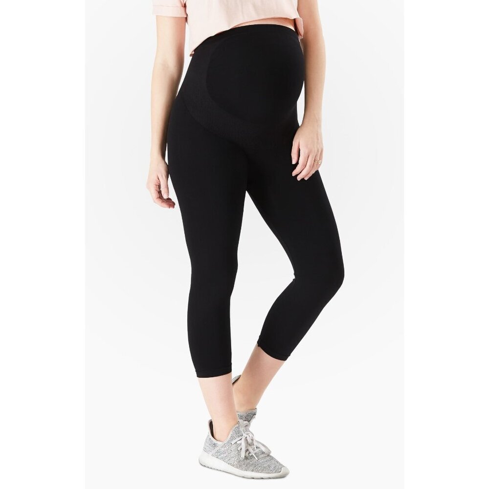 BELLY BANDIT Bump Support Capri Leggings Black size Large